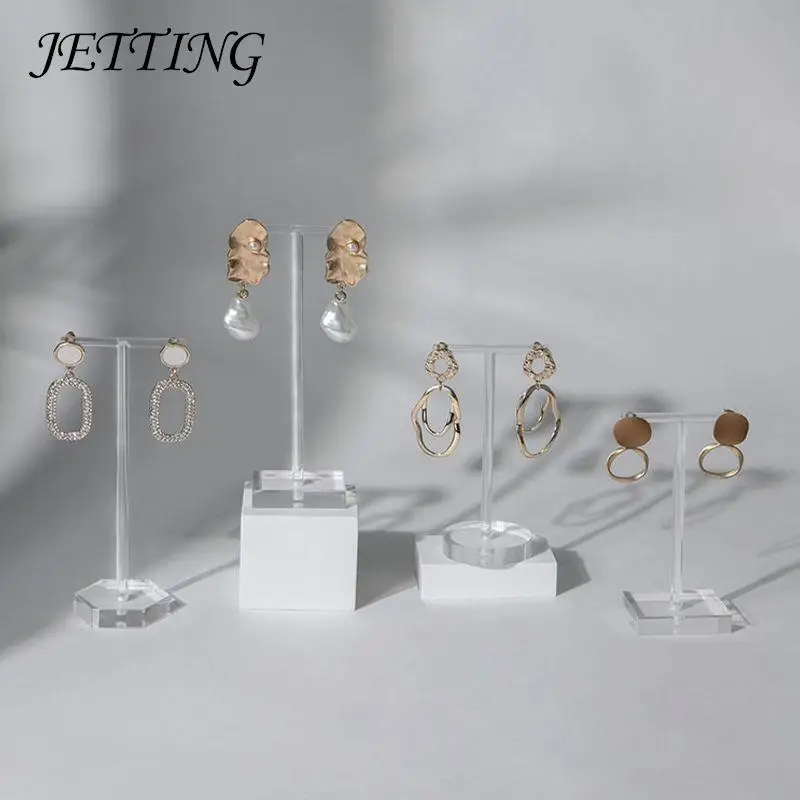 

New Clear Acrylic T Shape Earring Display Earring Holder Jewelry Organizer Stands For Drop Earrings Hanger Display Jewelry