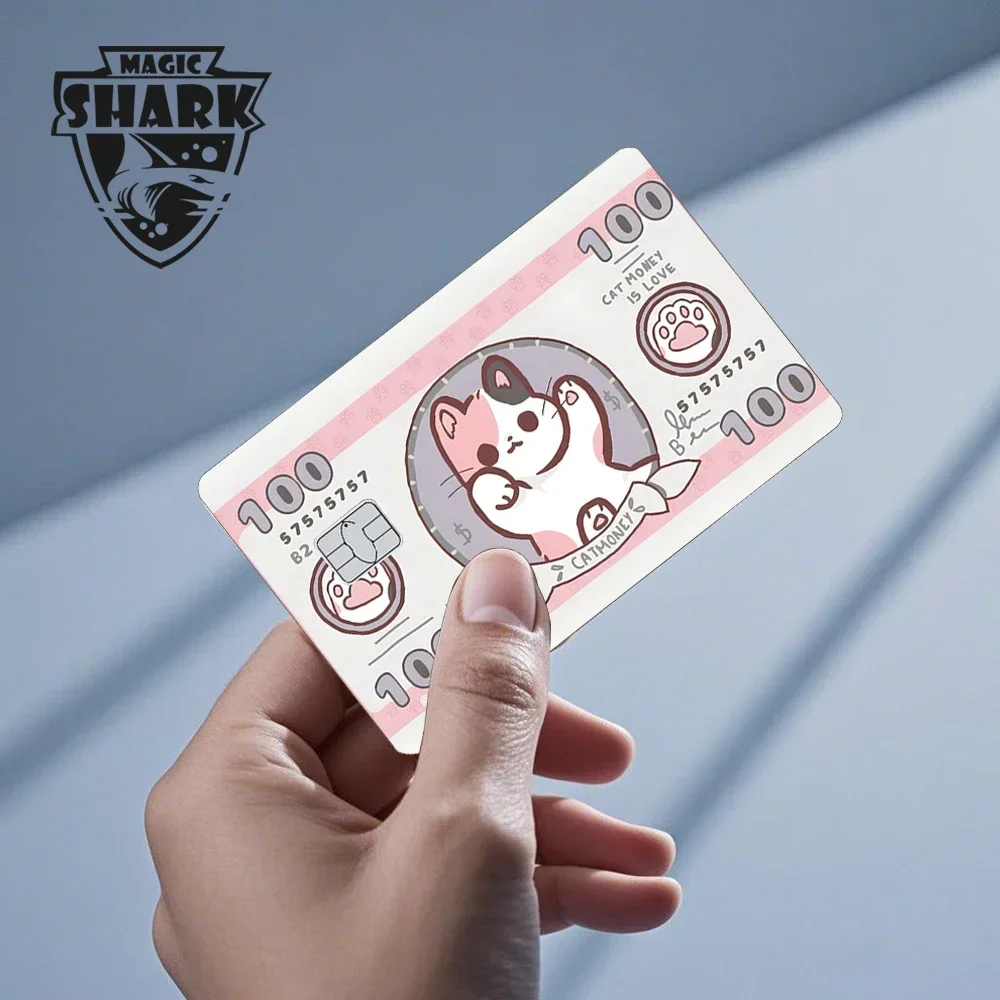 Новинка 2025 года, Kawaii Lucky Cat Money Power Swtich Level Up, передняя матовая кожаная пленка для обложки кредитной карты для дебетовой карты (art.: 3920cdba28c0d) - 3920cdba28c0d