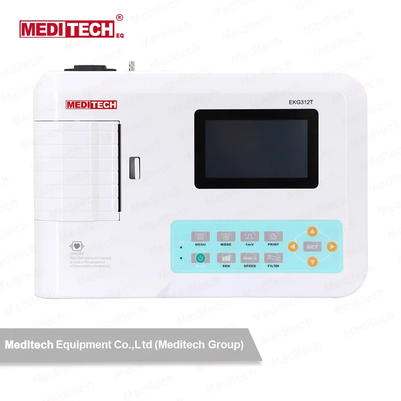 

3-Channel ECG Electrocardiograph EKG312t with Multi Languages and PC Software for Data transfer