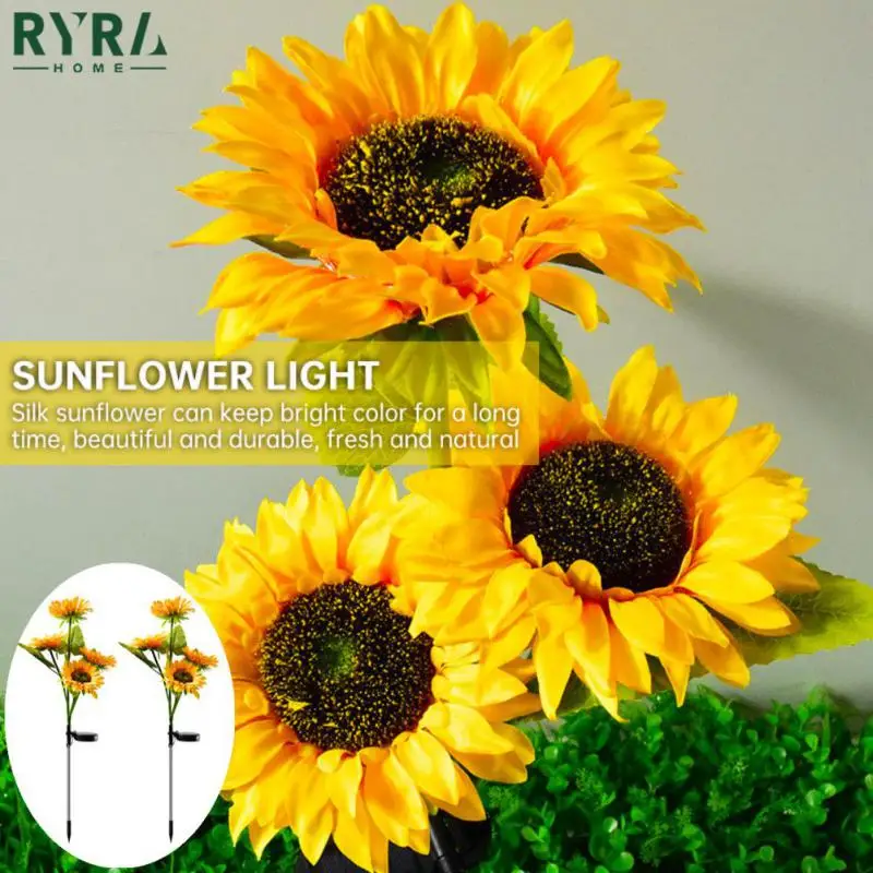 

Outdoor Solar Sunflower Lights Led Garden Landscape Lawn Lamp Waterproof Stake Light For Yard Pathway Lawn Balcony Decoration