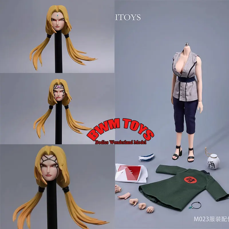 Фото Игрушки iminitoys M023, масштаб 1/6, женская солдатская форма, комплект одежды в стиле японского аниме, ниндзя, с двумя хвостиками, скульптура головы для 12-дюймовой фигурки-куклы №2