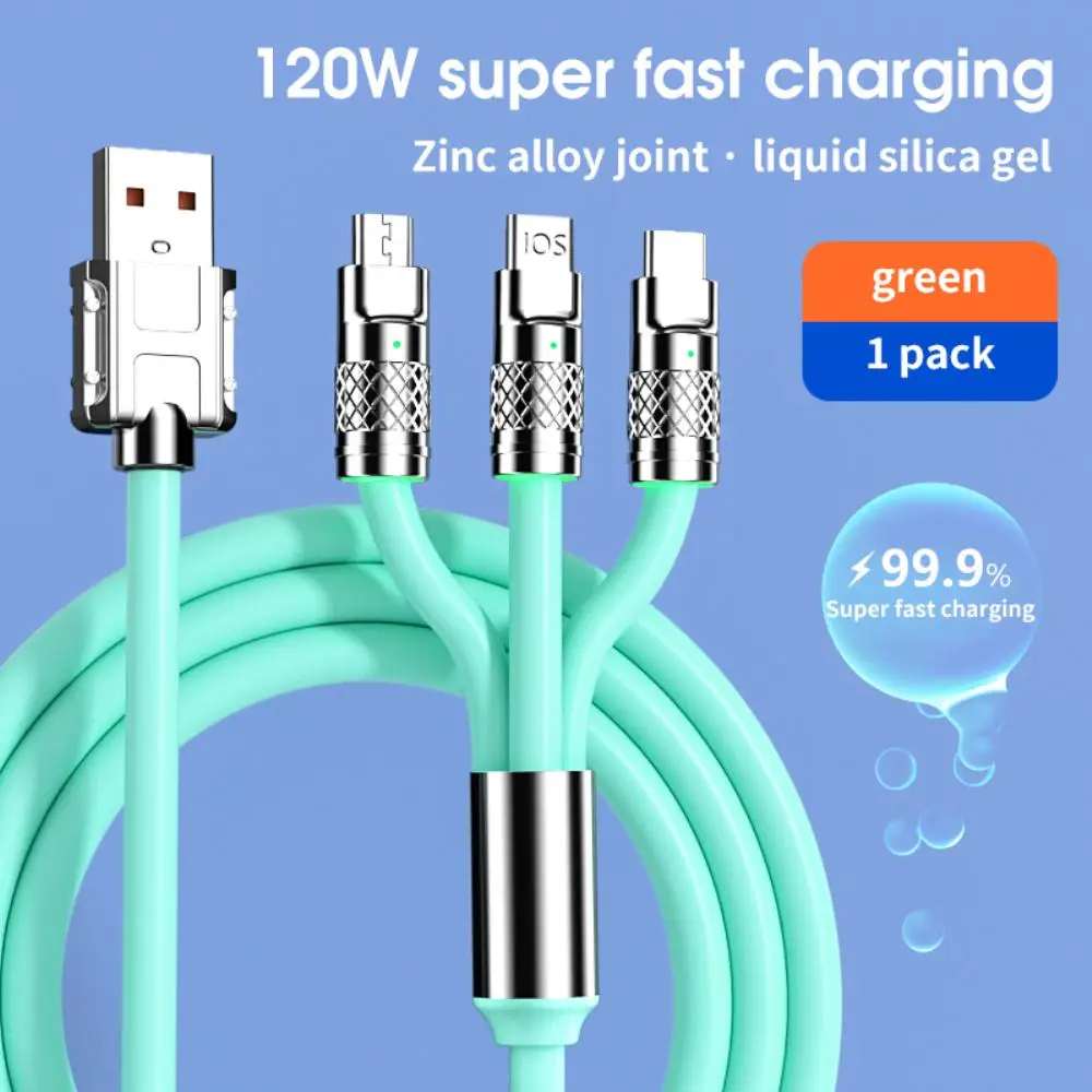 

Super Fast Charge Usb C Data Cord Zinc Alloy Fast Charging Cord Quick Charge Three-in-one Data Cable Data Line Data Lines 120w