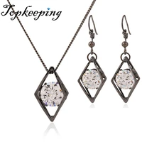 fashionable luxurious style lovely delicate star zircon necklace earrings trend accessories