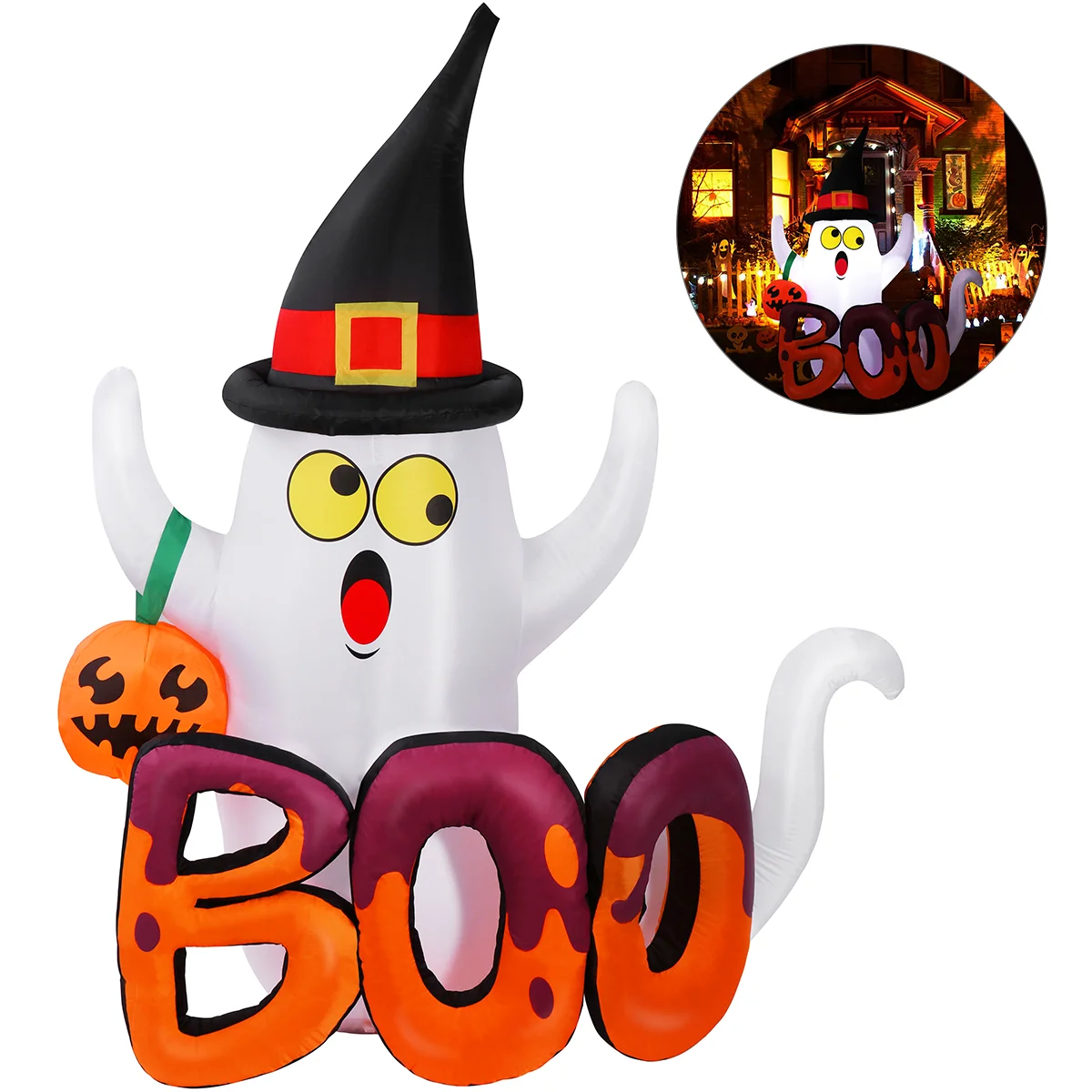

1.5M Lighted Pumpkin Air Blown Pumpkin Decoration )