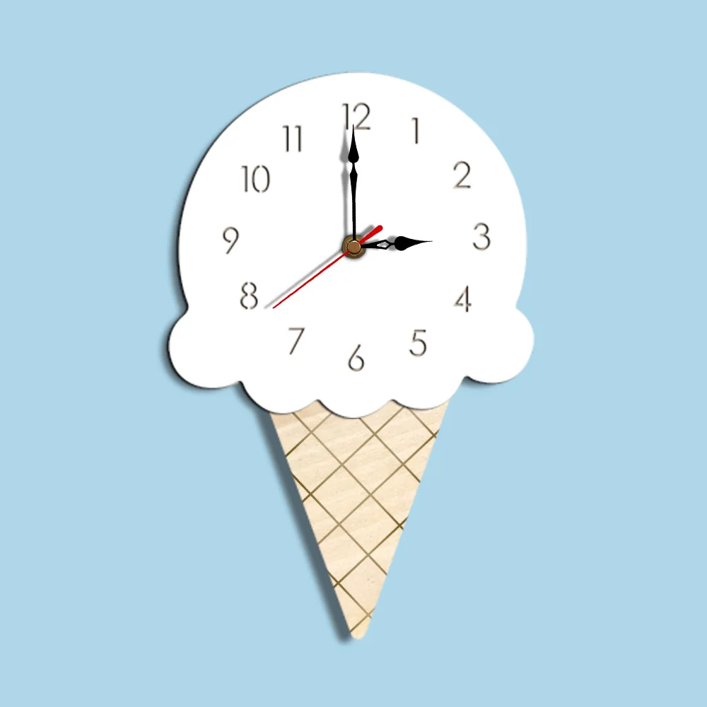 Ice Cream Children's Clock Cartoon Creative Wall Clock Living Room Decor Clocks Wall Home Decor Living Room Cartoon