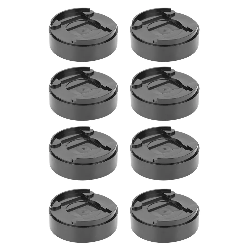 

8 Pcs Black Round Plastic Bed Risers Mats Cabinet Table Feet Pad Furniture Legs Risers