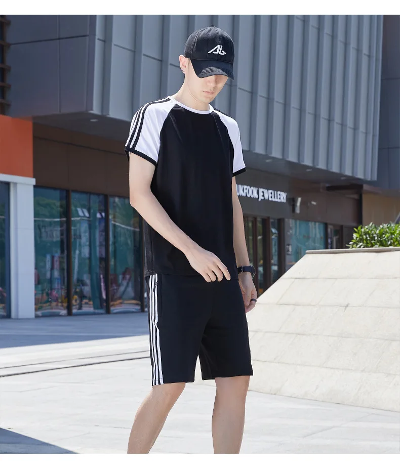 

Cotton sportswear suit summer junior high school students girls short-sleeved shorts high school entrance examination sports run