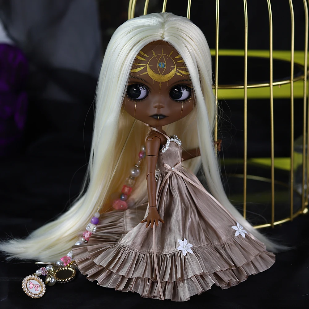 Кукла ICY DBS Blyth 1/6 30 см серия Sun Doll темная Blace face матовая ручная роспись набор кукол bjd