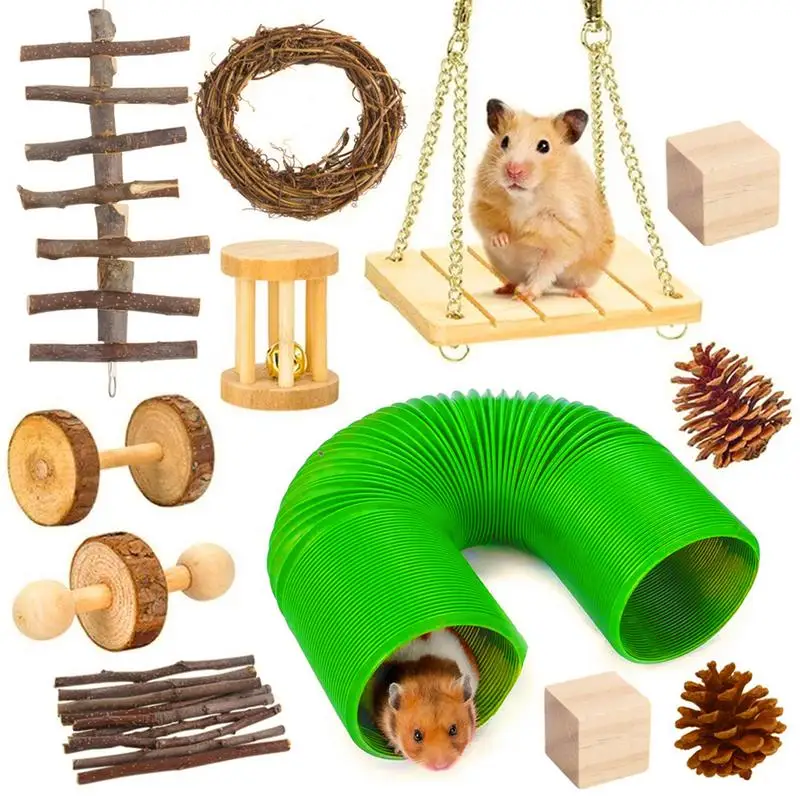 

Chew Toys For Hamsters 12PCS Wooden Hamster Chews For Teeth Funny Hamster Toys Durable Guinea Pig Chew Toys For Hamster
