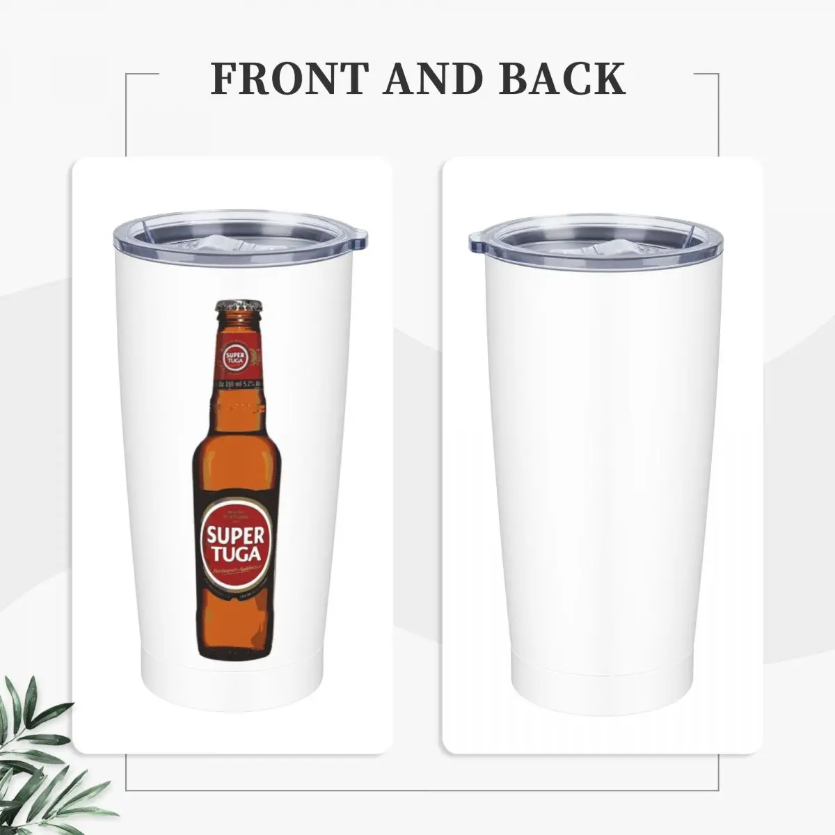 Фото Стакан Super Bock из нержавеющей стали, кружка с вакуумной изоляцией, термохолодная бутылка, соломинки с крышкой, 20 унций №3