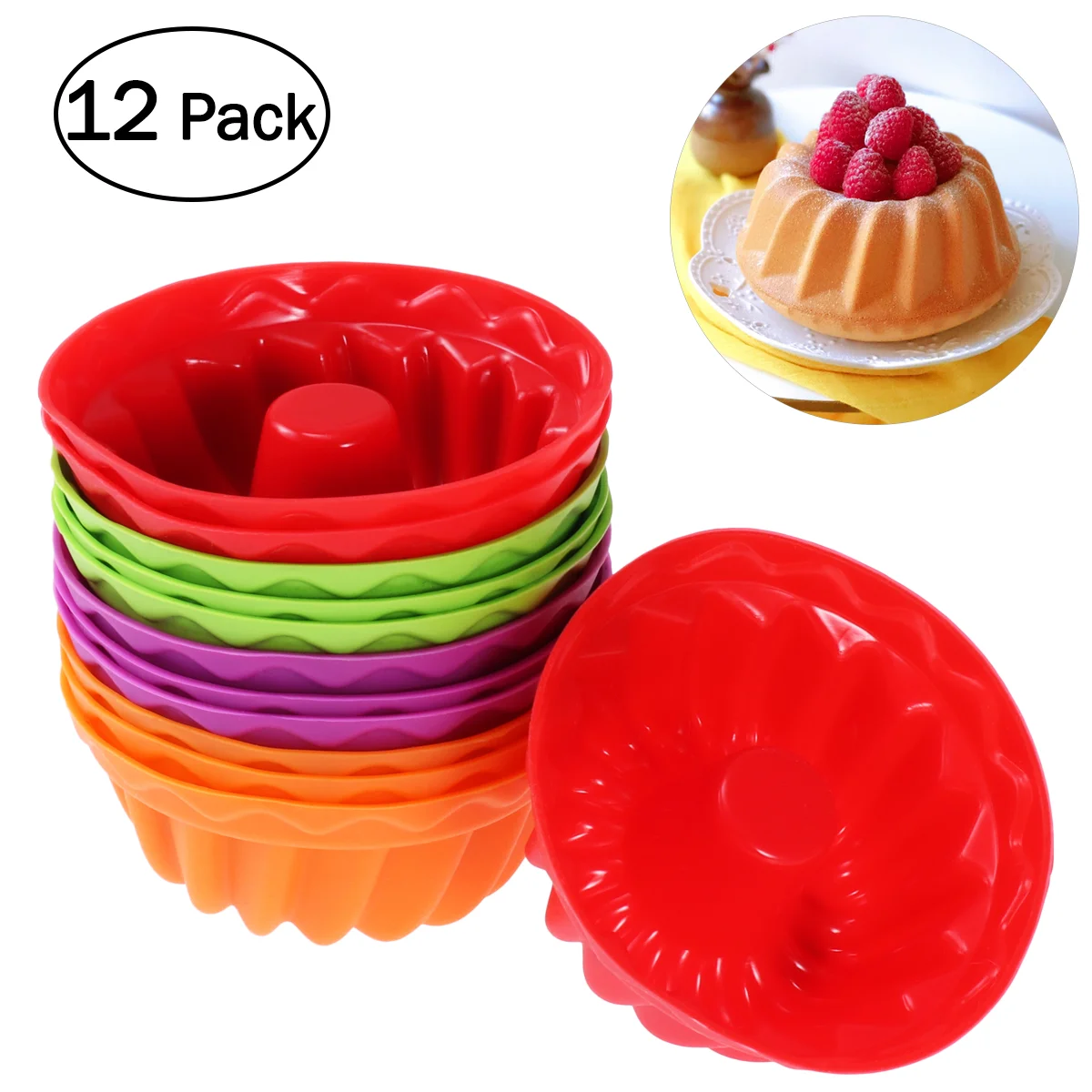 

Cake Baking Mould Chiffon Silicone Pan Bread Tray Tube Savarin Spiral Pattern Fluted