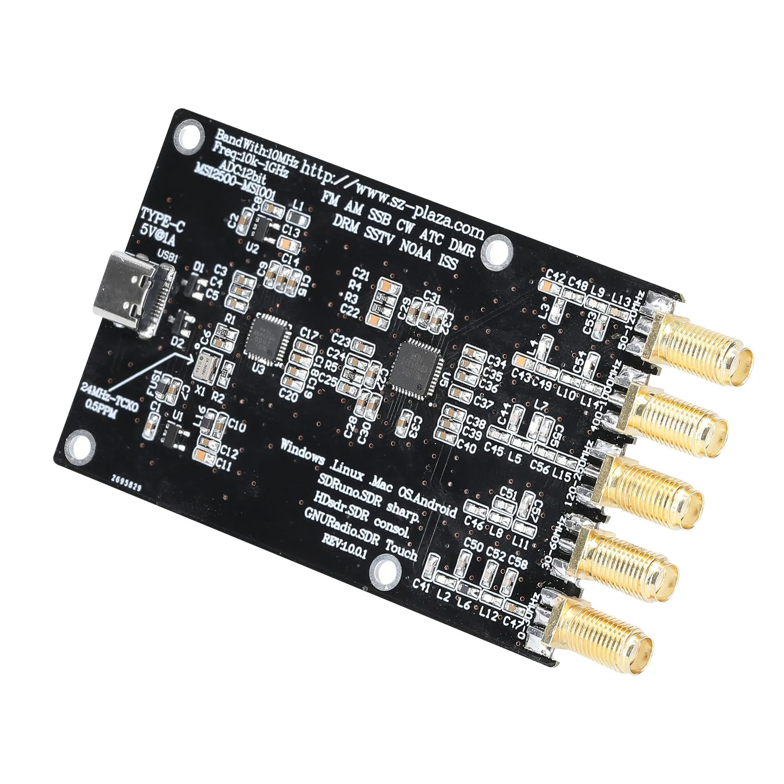 RSP1 Msi2500 Msi001 упрощенный SDR ресивер 10 кгц-1 ГГц Любительский радиоприемник цепь