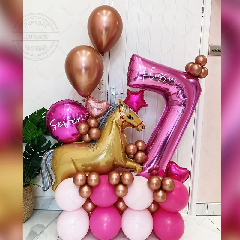 Набор розово-розовых воздушных шаров из 5 предметов с пасторным дизайном и