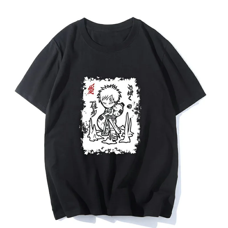 Повседневная футболка с принтом Саске из аниме Наруто мужская и женская коротким