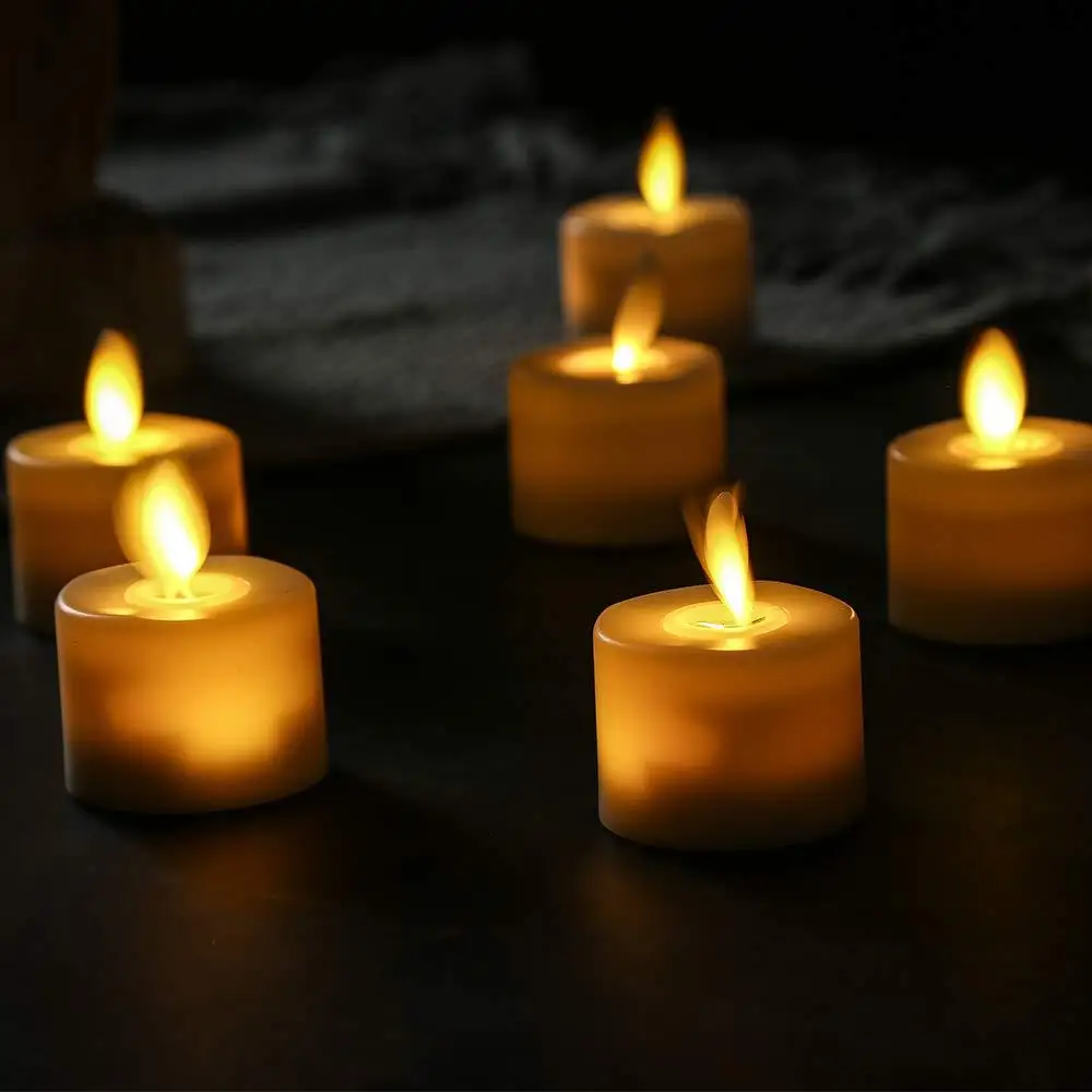 

6PCS Electric LED Flameless Candles Remote Control Mini Flickering Tea Lights Decor Christmas Flameless Candle Lamp LED Lights