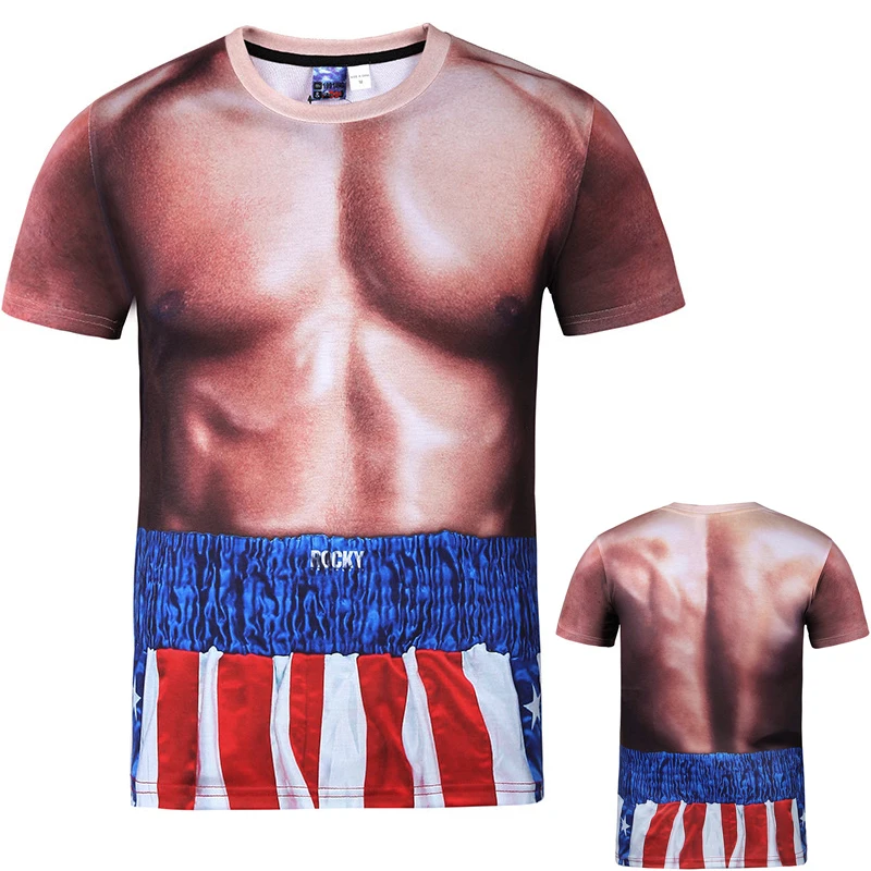 Новинка 2022 Мужская футболка оверсайз с 3D принтом имитации пекса модная для