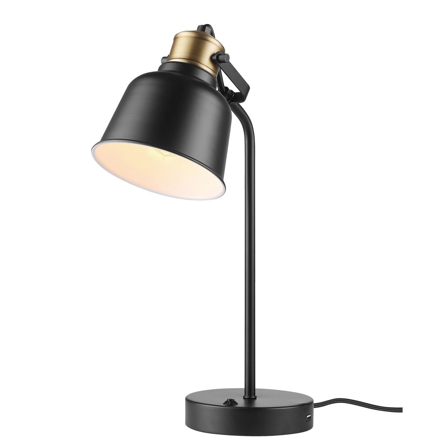 

18" Matte Black Desk Lamp with USB Port