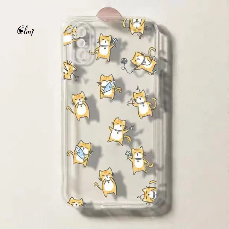 

Clmj Cute Rabbit Dog Cat Phone Case For iPhone 11 12 Pro 13 Mini 14 X XR XS Max Se 2020 8 7 Plus Soft Silicone Protective Cover