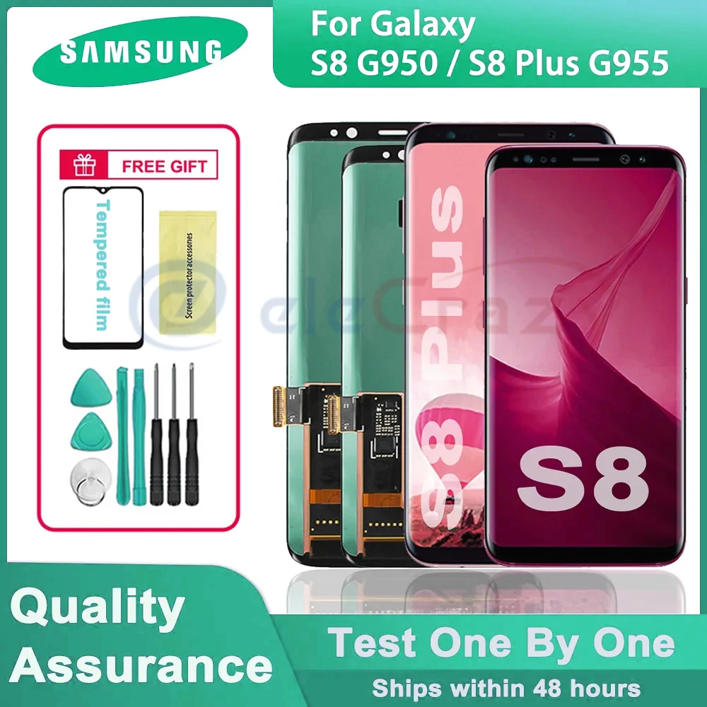 

Original Super AMOLED Display for SAMSUNG Galaxy S8 G950 G950F / S8 Plus G955 G955F LCD Display Touch Screen Digitizer Assembly