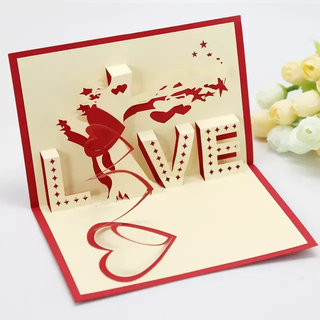 

Pop UP Love Card for Wife and Girlfriend Gift for Valentine's Day Anniversary Wedding Invitation Greeting Thank You Cards