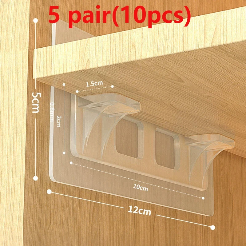 

10 шт., прозрачные самоклеящиеся опоры для полок из ПВХ