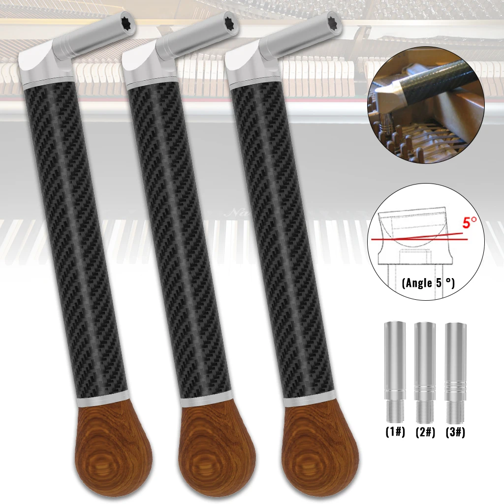 

Размер наконечника 5 ° /10 ° /15 ° 1/2/3 усовершенствованная сетка из чистого углеволокна, молоток для настройки пианино, ручка из твердой древесины