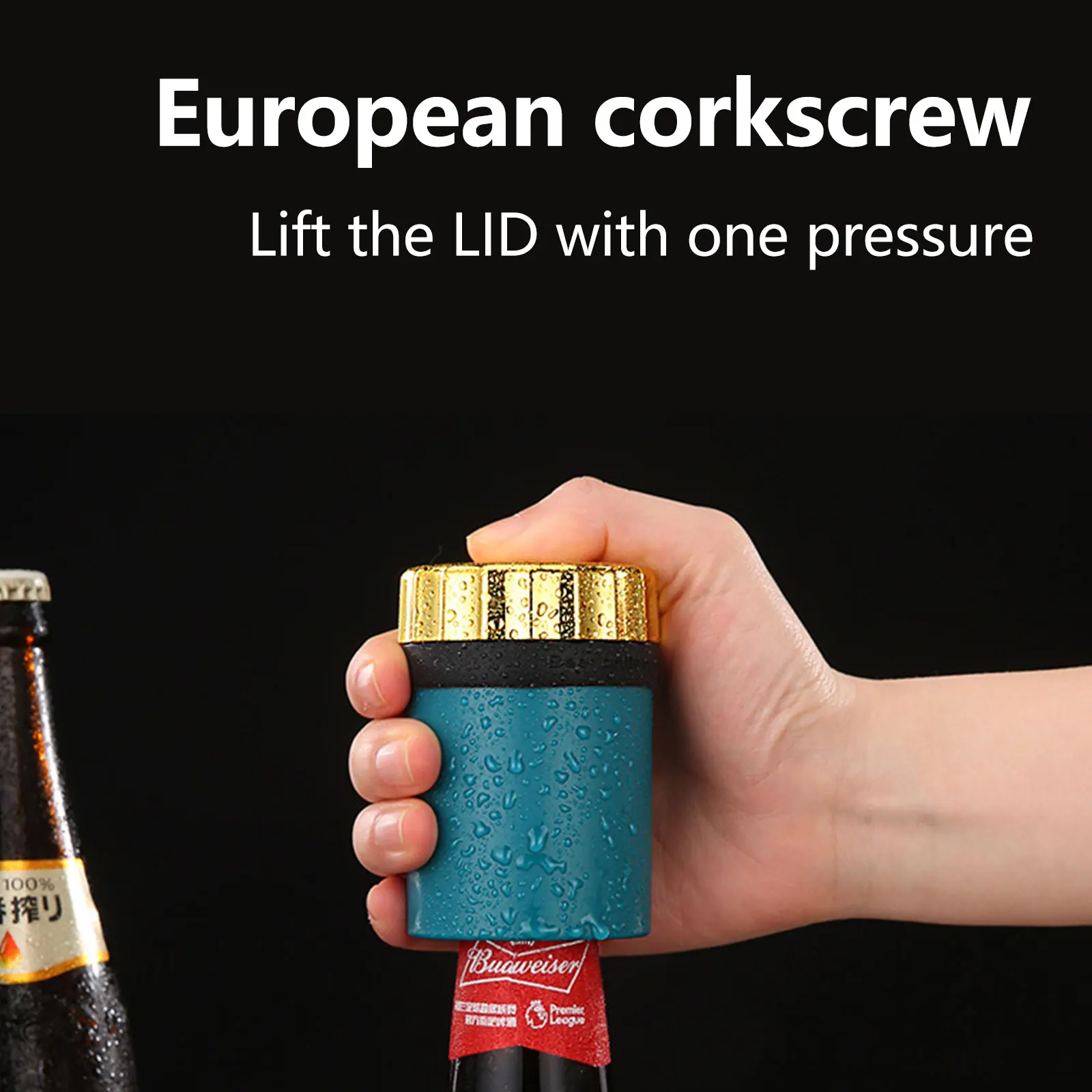 

Creative Press Type Lid Opener Stainless Steel Beer Bottle Opener Automatic Opener Portable Bar Gadgets Kitchen Accessories