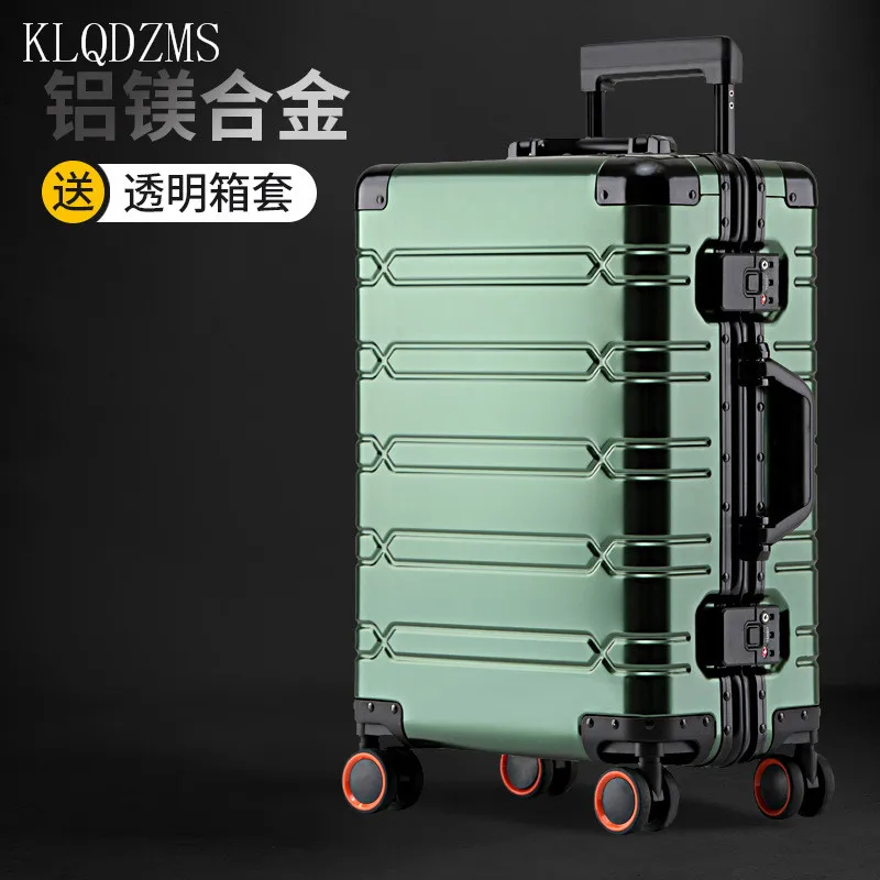 KLQDZMS  New Men and Women High-end Business 20 Inch Boarding Box Large Capacity Suitcase Multi-color Aluminum Frame Luggage