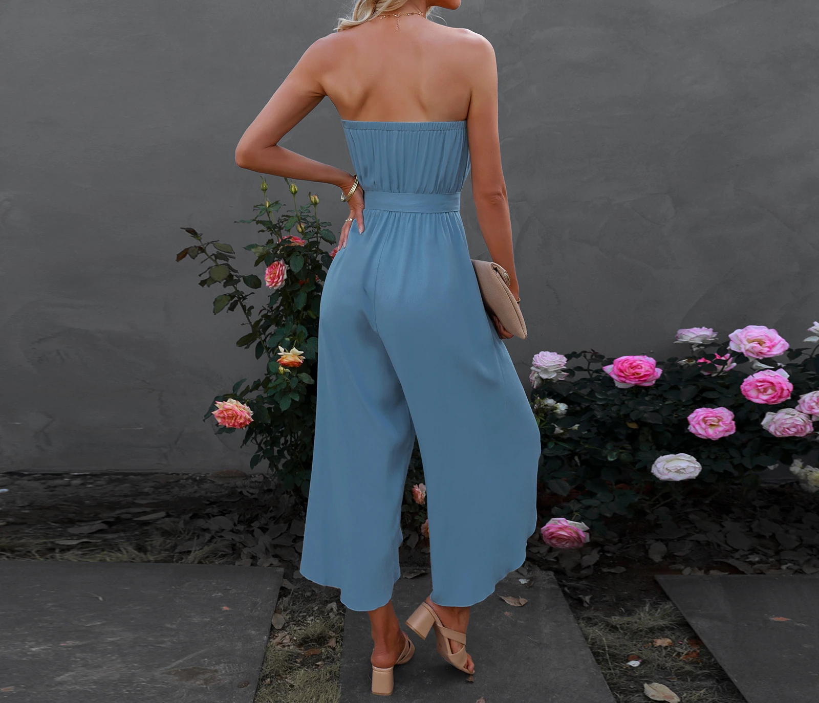 Women's 2022 Summer New Nine-point Loose Jumpsuit Wide-leg Pants Woman Casual Commuting Rompers Female & Lady