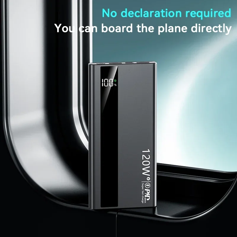 Портативный внешний аккумулятор Lenovo 120W 500000 мАч с высокой емкостью и сверхбыстрой зарядкой для iPhone Samsung Новинка (art.: 3920db153d213) - 3920db153d213