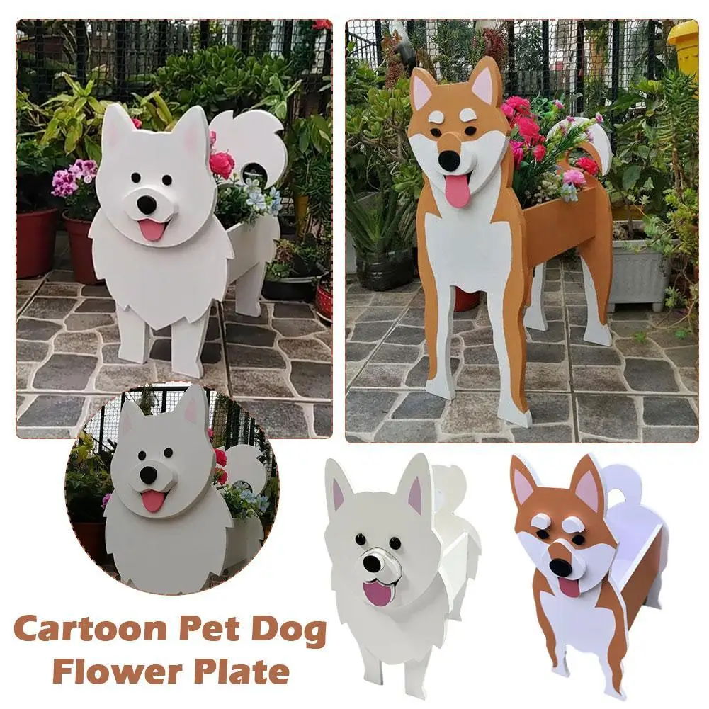 

DIY Dog Planter Flower Pot Plastic Flower Planter Bulldog Poodle Corgi Yorkshire Garden Pots Home Decor Terrier Havanese Vase