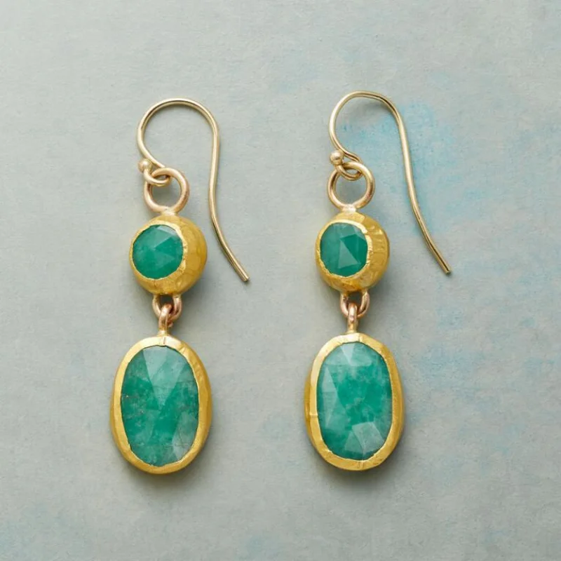 Women's Sapphire Crystal Earrings temperament long earrings gems