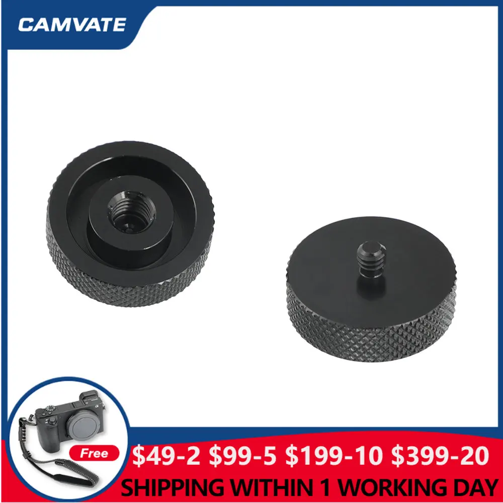 

CAMVATE 2 Pieces Standard Universal Thread Screw Adapter With 1/4"-20 Male To 3/8"-16 Female For DSLR Camera /Camera Tripod New
