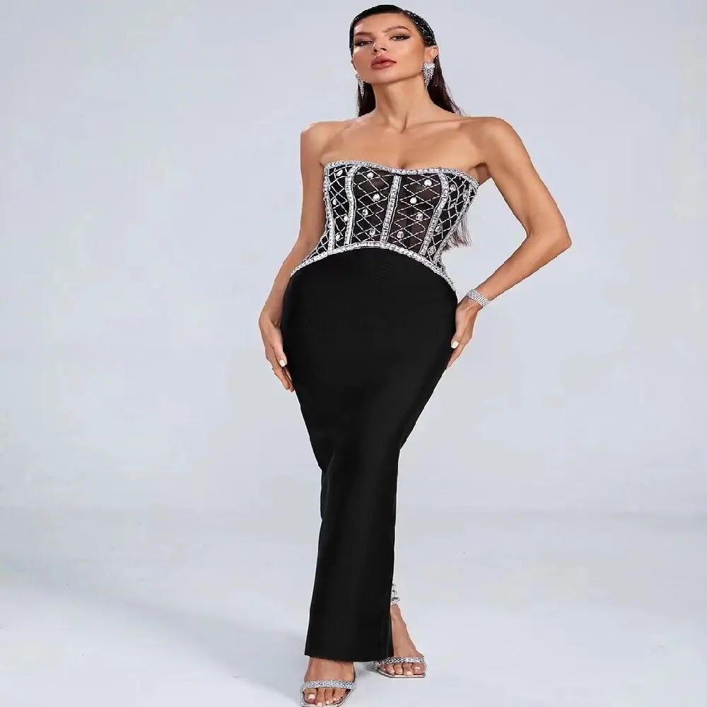 Женское винтажное Бандажное платье шикарная Женская одежда с роскошной вышивкой