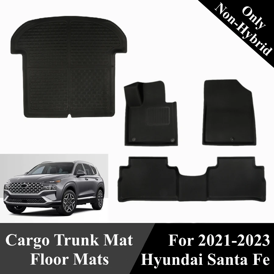 

For Hyundai Santa Fe 2021-2023 All Weather XPE Floor Mats (Only Non-Hybrid) Trunk Cargo Liner Hyundai Santa Fe Accessories