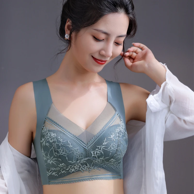 Sexy Seamless Lace Underwear Bra For Women Push Up Top Women's Bra Large Size Bralette Plus Size Brasier Without Underwir