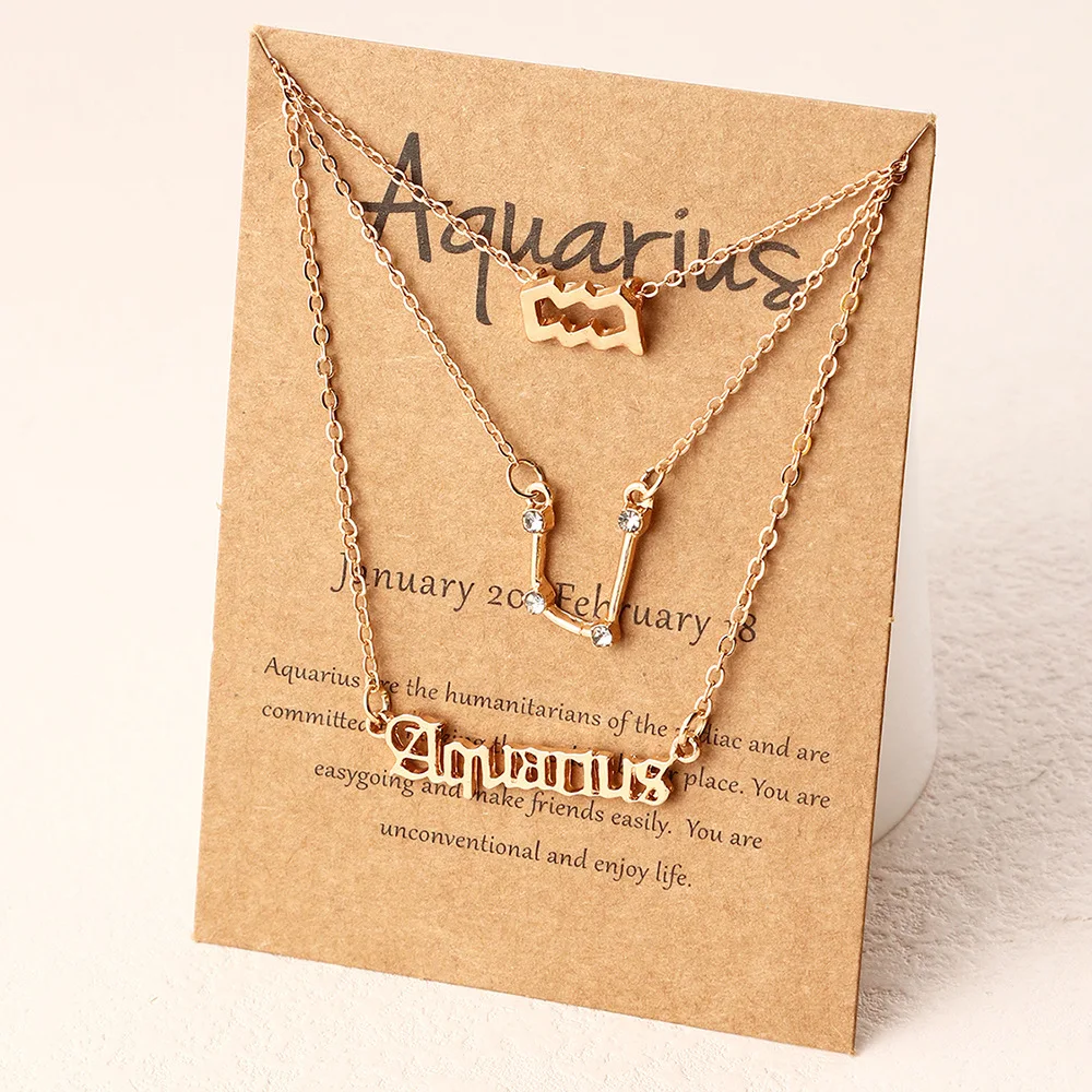 Ожерелье с подвеской в виде букв двенадцати созвездий женское ожерелье знаков