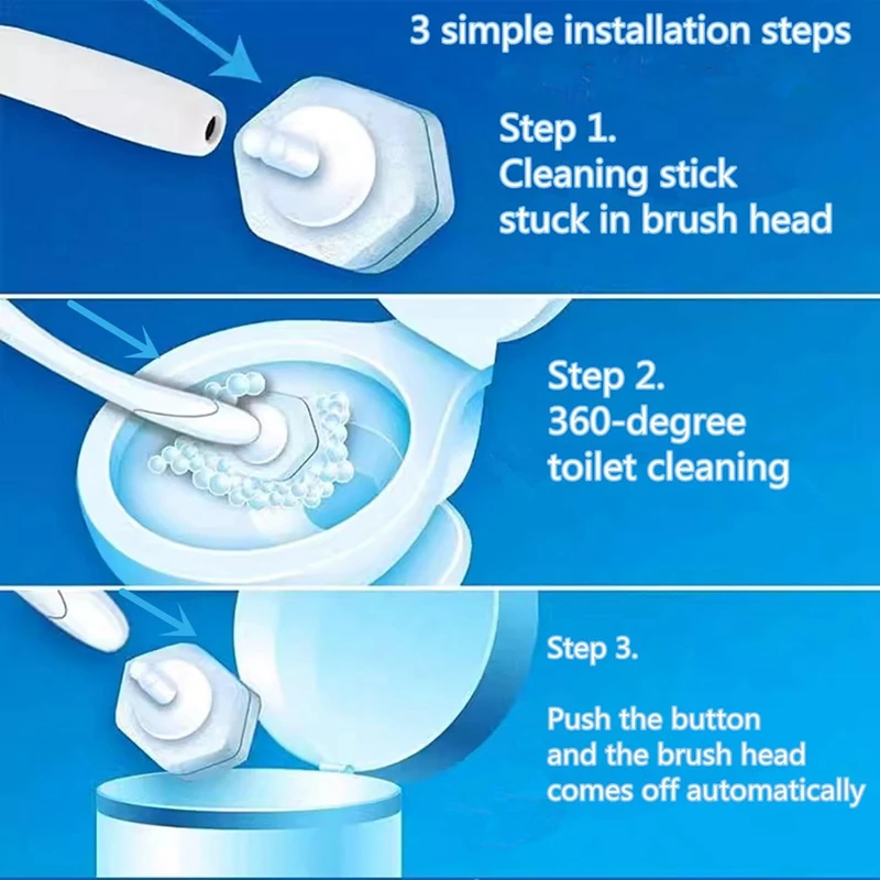 80 шт. одноразовая щетка для унитаза двухслойное волокно стержни туалетной щетки