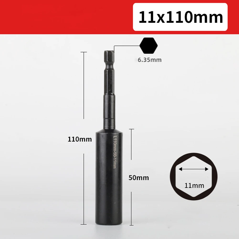 110mm Deepen Socket Wrenches Hexagon Nut Driver Drill Bit H8-H14 Sleeve Pneumatic Socket Head Sleeve Adapter Hand Tools images - 6