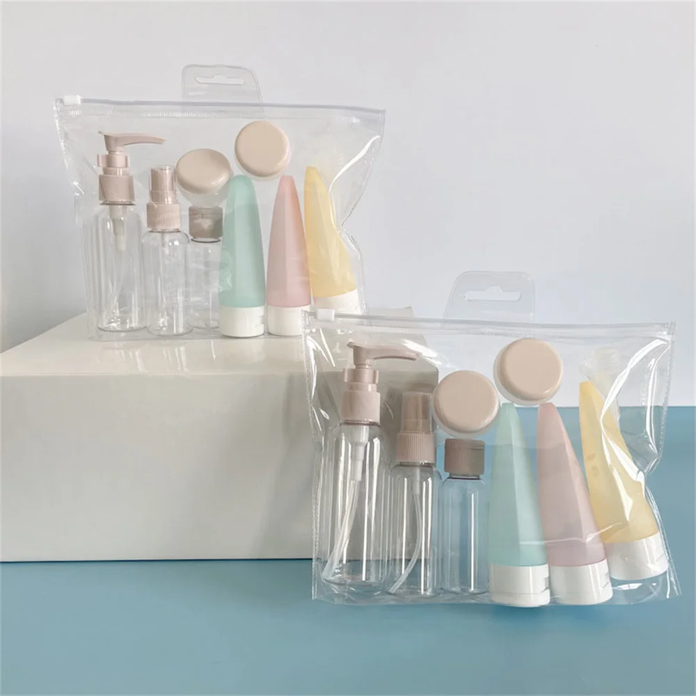 

Portable Travel Refillable Empty Bottle Set Essence Shampoo Shower Gel Container Can Spray Lotion Bottling
