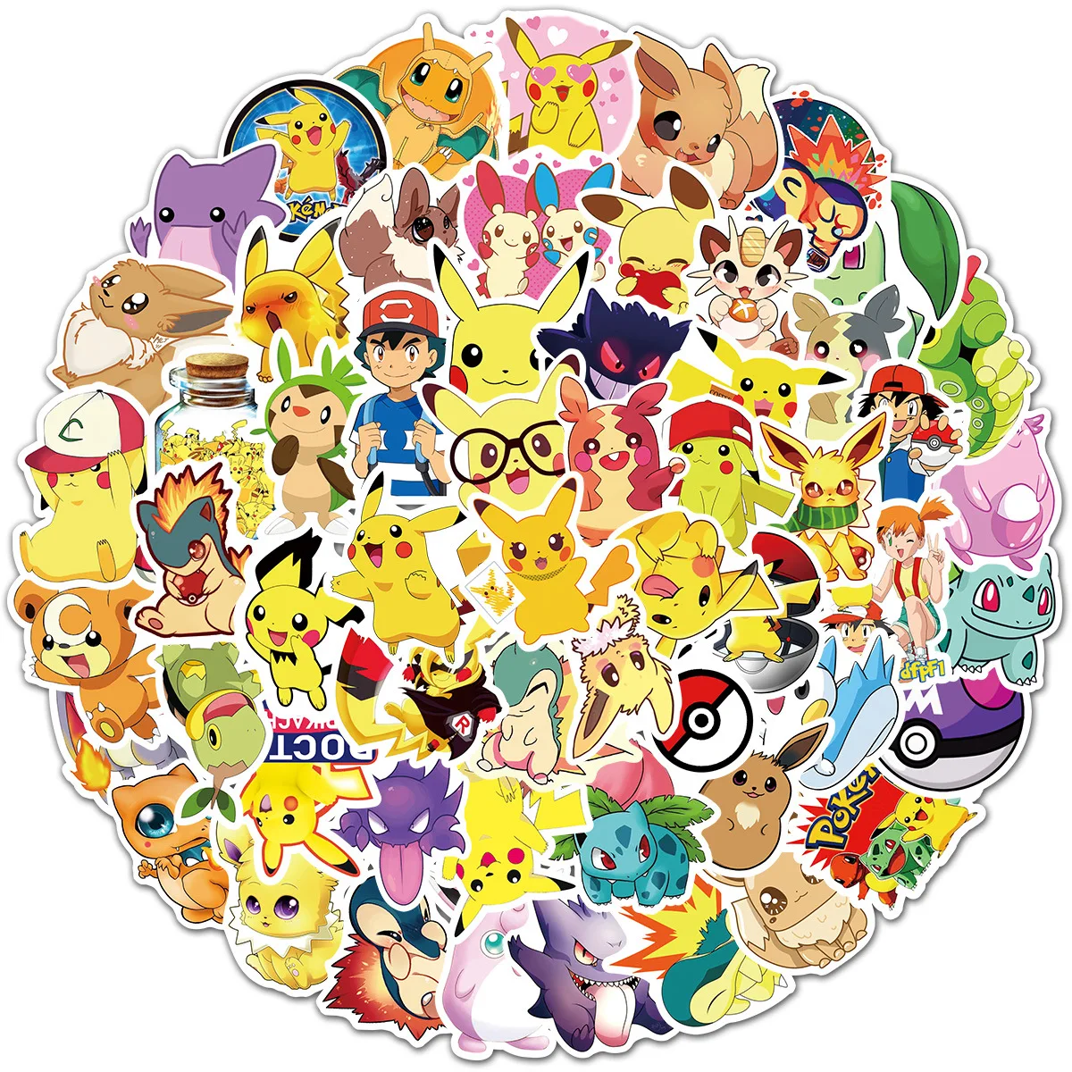 

100 Pokémon anime graffiti waterproof removable car trolley case notebook
