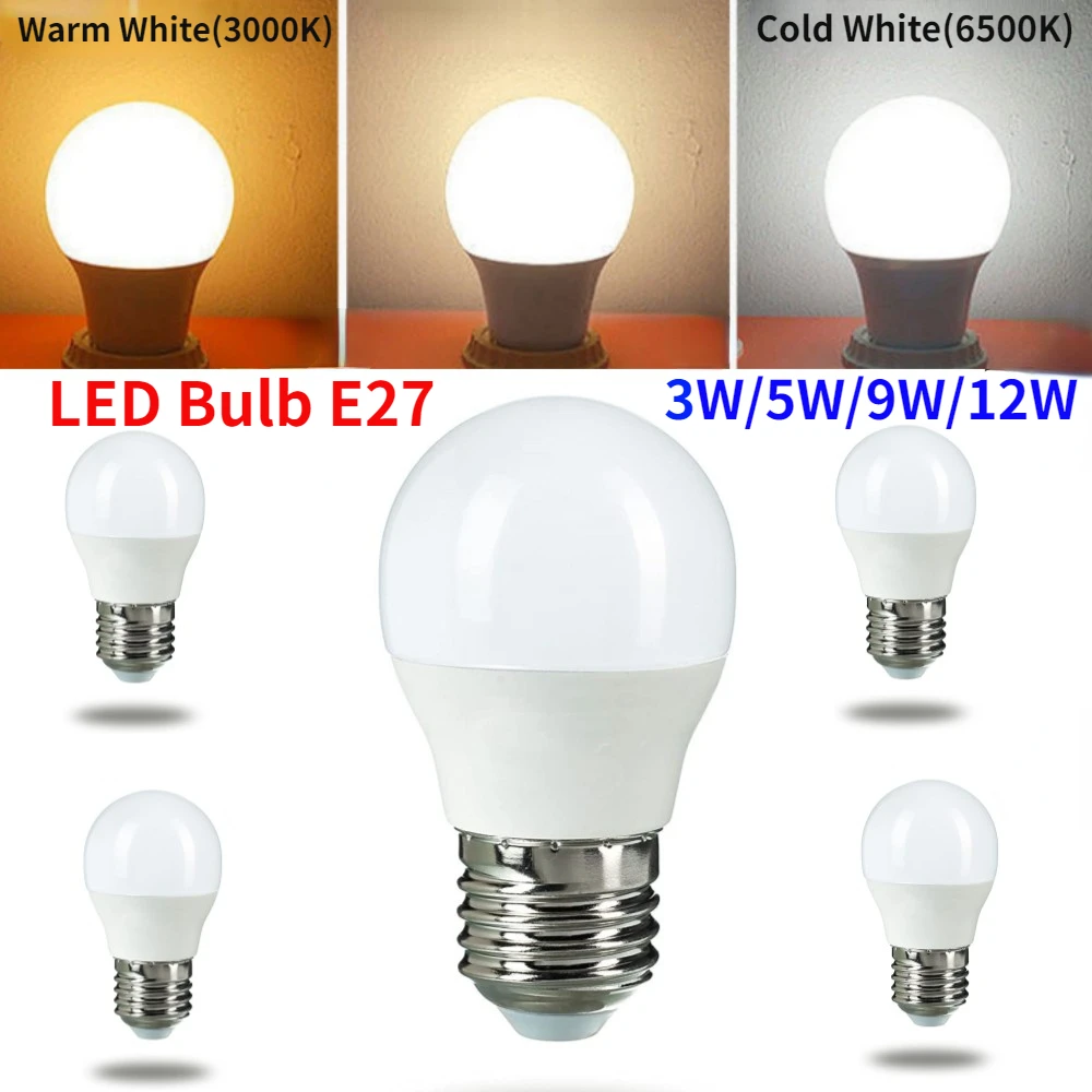 

2PCS Wholesale Price LED Bulb E27 White/Warm White 3W 5W 9W 12W Household High Brightness Energy-Saving Engineering Light Bulb