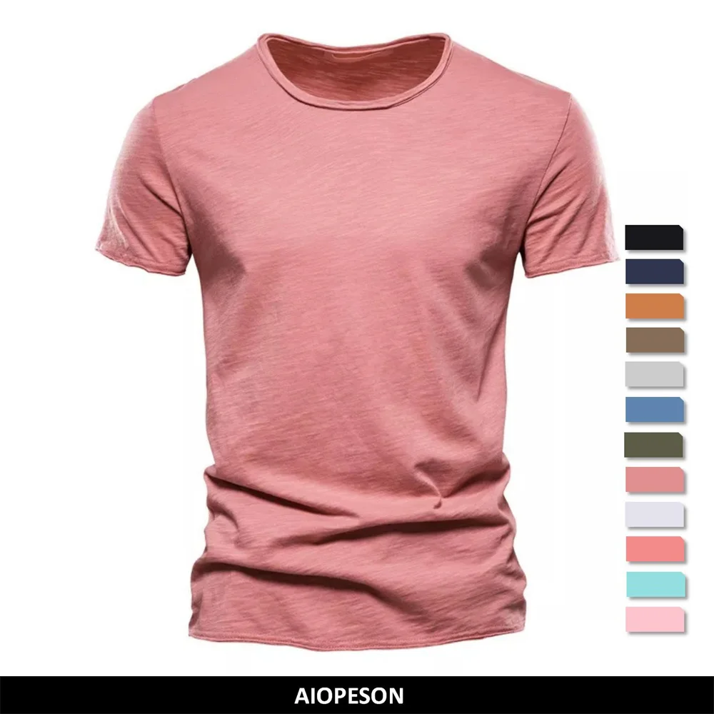 

T-shirt à manches courtes et col rond pour homme, vêtement fin et décontracté, doux et résistant, 100% coton