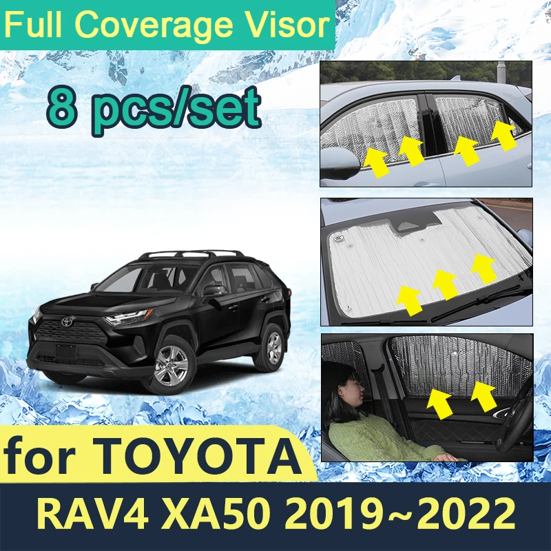 

Full Cover Sunshades For Toyota Rav4 XA50 2019 2020 2021 2022 Car Sun Protection Windshields Side Window Visor Shaby Accessories