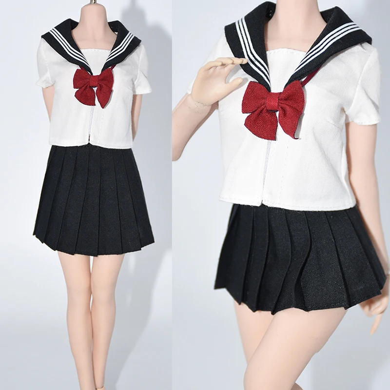 

School Student Uniform 1/6 Scale Female Soldier Cute JK Skirt Sailor Suit Clothes Model for 12 Inches Moveable Figure Body Toys