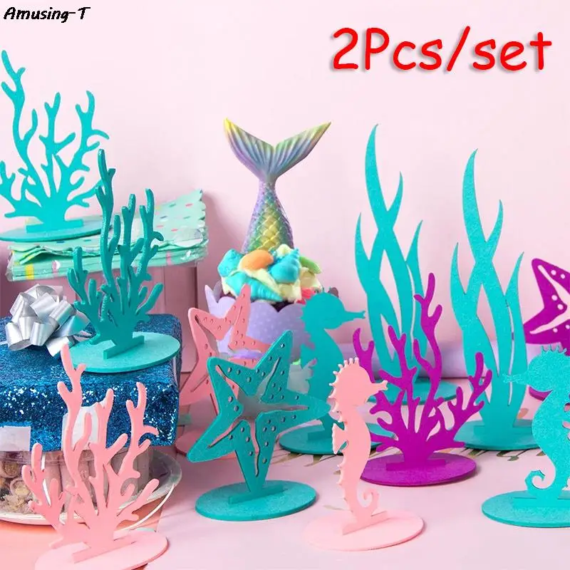 

1Set DIY Seabed Creature Theme Party Decor DIY Felt Coral Seahorse Starfish Seaweed Tabletop Ornament Birthday Party Supply