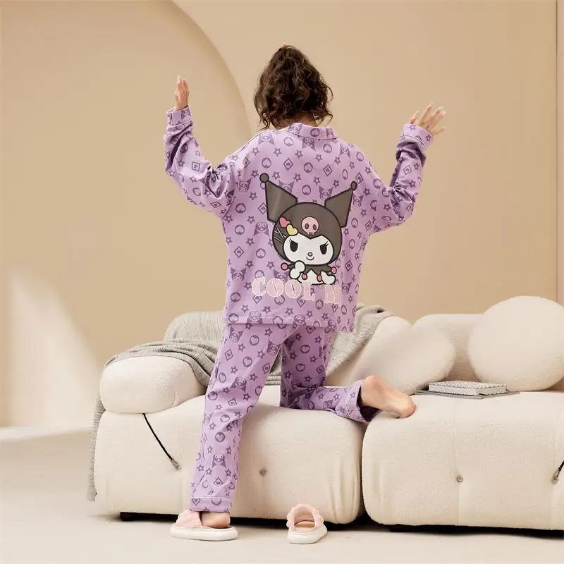 

New Kawaii Sanrio Kuromi My Melody My Melody Cartoon Cute Cotton Long Sleeve Pants Pajamas Home Pajamas Couples Pajamas
