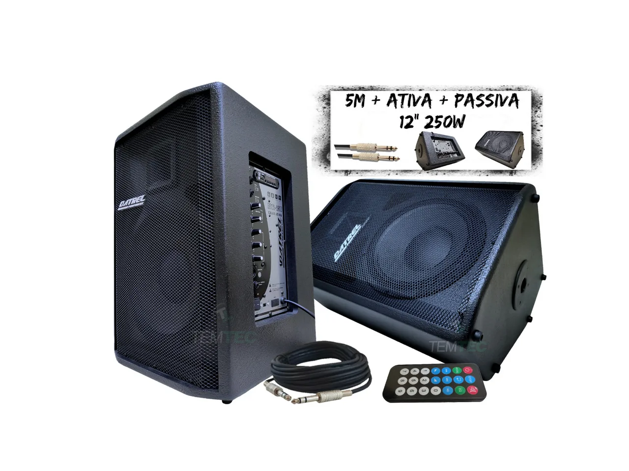 

KIT CAIXA DE SOM 12 "250W DATREL PORTÁTIL PROFISSIONAL