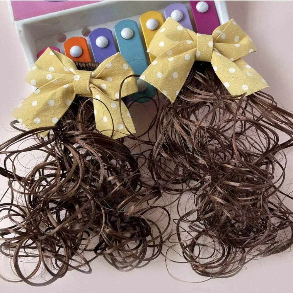 

Photography Props Kids Headwear Cute Princess Decor Girl Bow Wig Bowknot Hairclip Children Hairpin Wig Long Curly Hair