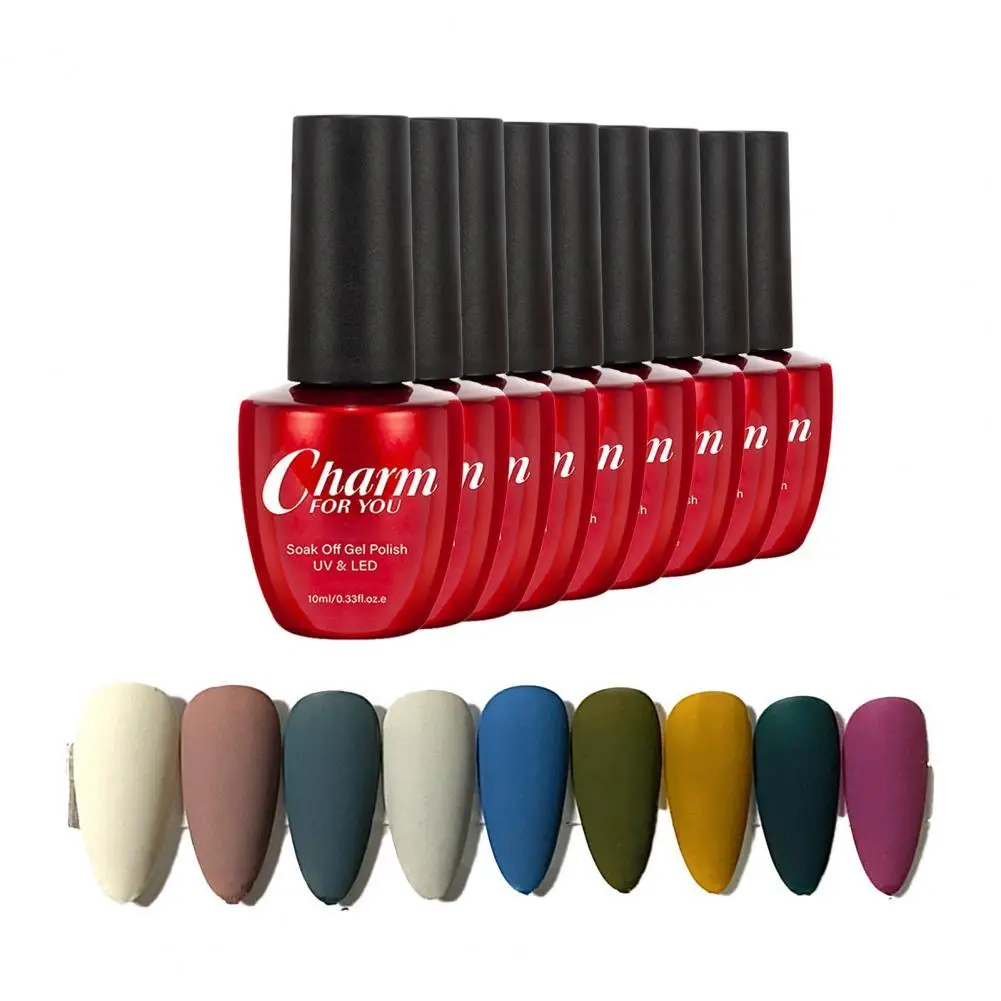 

9Pcs 10ml Nail Gel Solid Color Long Lasting Manicure Supplies Quick Dry Nail Polish for Women